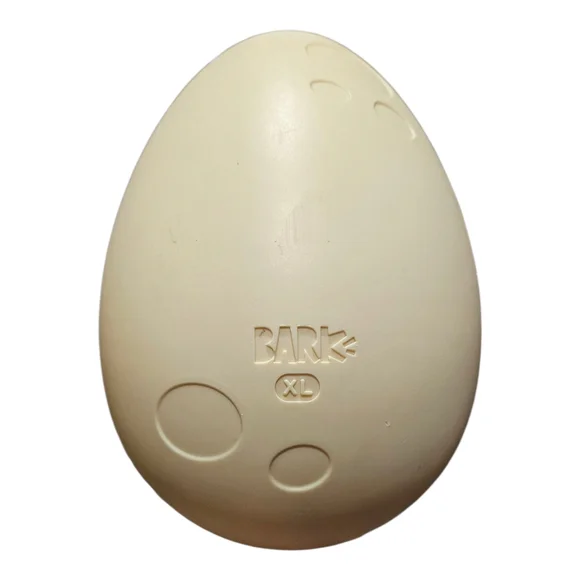 Cream Dog Toy Egg with Indented Designs - Picture 2 of 6